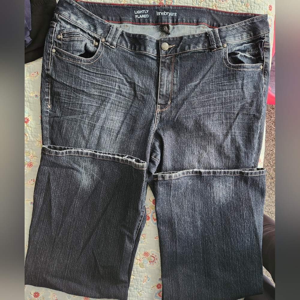 Lane Bryant Blue Flare Wide Leg Jeans